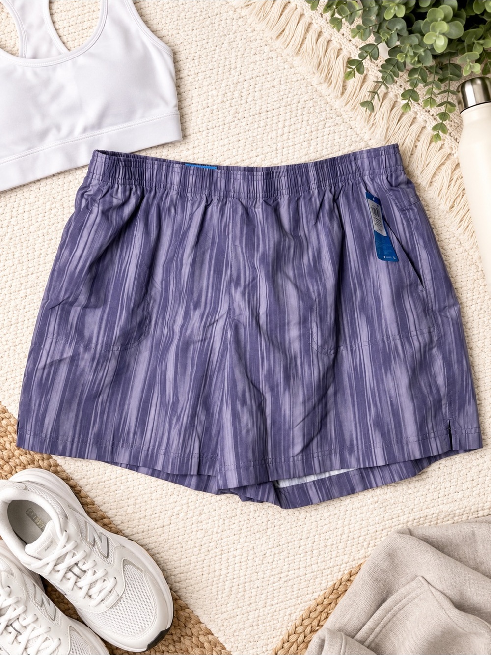 Columbia Lavender Striped Athletic Shorts
